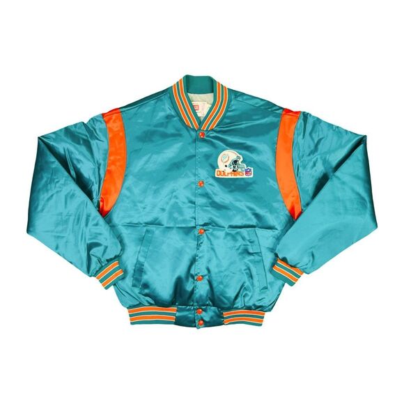 Vintage Swingster NFL Miami Dolphins Satin Bomber Jacket - Size Medium - Picture 1 of 7